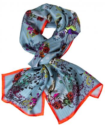 Aviary silk scarf knot