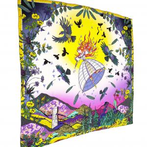 Theory of Flight silk scarf flat