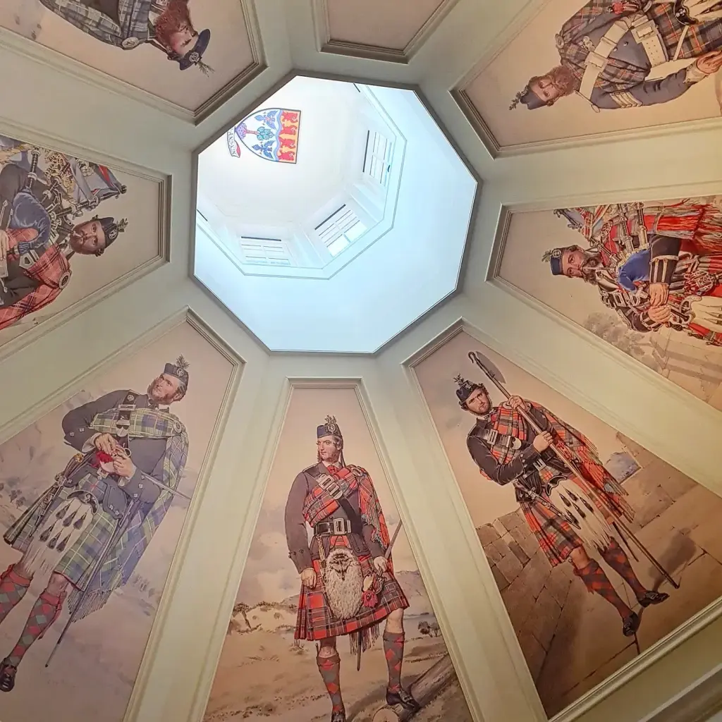Braemar visitor centre roof at the highland games
