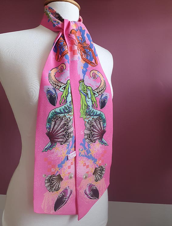 Beachcombing Silk Ribbon Twilly Scarf